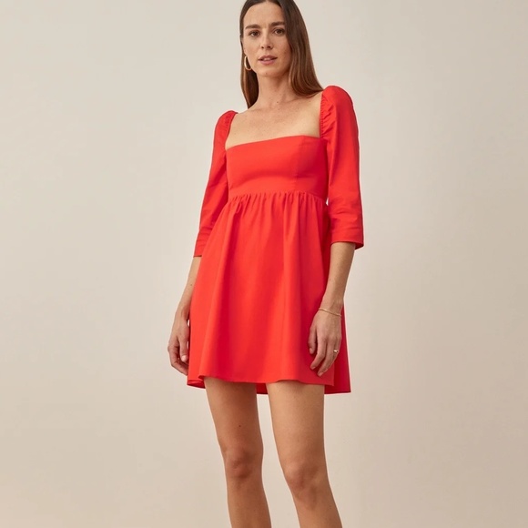 Reformation Dresses & Skirts - NEW Reformation Gibson Dress Paprika Red Mini Size 4